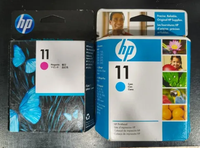 Kit 2 cabeças de impressão HP 11 originais lacradas