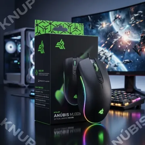 Mouse Gamer Knup Anúbis Ultra Leve 4800DPI Resposta Rápida Led Rainbow?