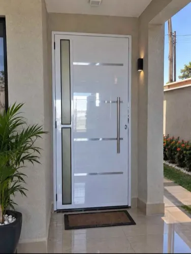 PORTA DE ALUMÍNIO BRANCO 2.10X 60CM 70CM 80CM - PROMOÇÃO DO MÊS