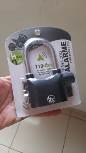 Trava com alarme para moto e bike