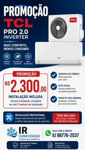 Ar condicionado TCL Pro 2.0 Inverter