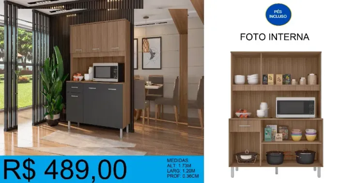 Armário de cozinha de 1,20 - compre hoje e receba em até 72h 