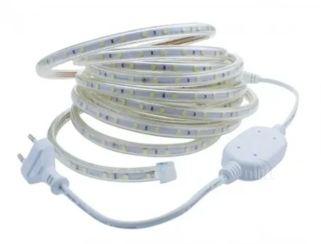 20m Fita Led Branco Frio Pra Sanca Decoração Resistente Água + Fonte 110v Branco Frio