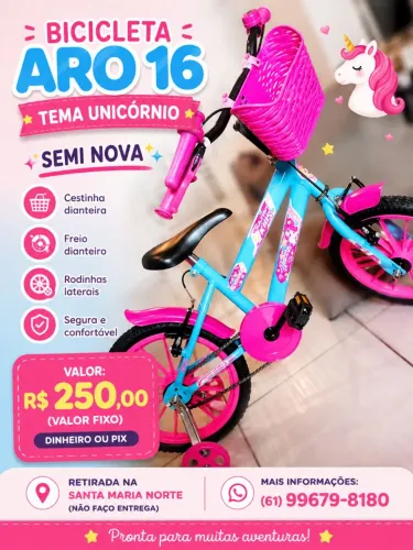 Bicicleta infantil menina aro 16