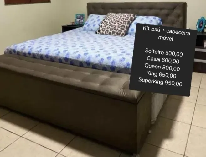 Cabeceira + baú (todos os tamanhos)