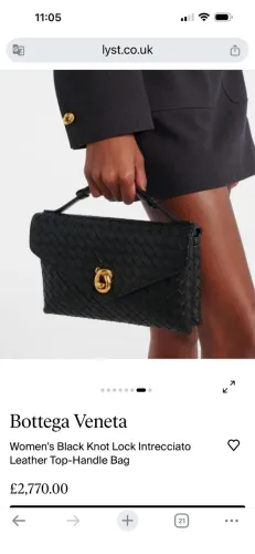 Bolsa couro legítimo preto Bottega veneta knot italiana 