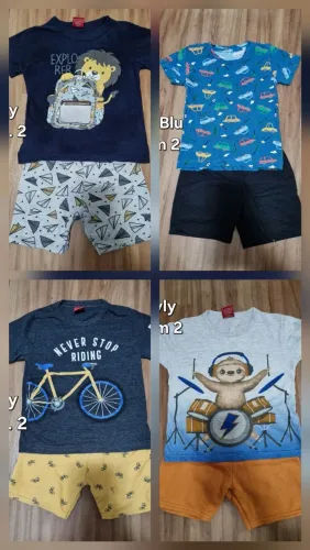 Lote conjunto camiseta + bermuda infantil