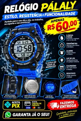 Relógio digital masculino 