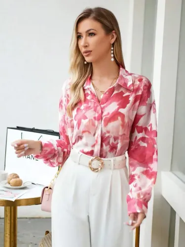 Camisa com botões manga longa feminina (P) C&A