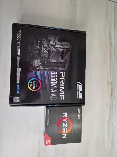 Kit Am4 B550M-A AC Wi-Fi 7 + Ryzen 5 5500 (NF e Garantia)