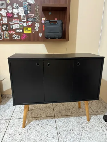Armário Escritório Preto Retrô