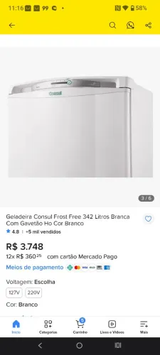 GELADEIRA CONSUL 1 MÊS DE USO