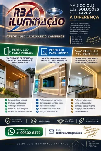 Linha Completa Iluminação Perfil LED - Pronta Entrega para móveis
