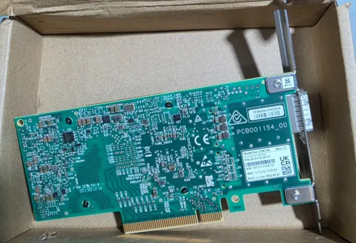 Placa de rede de fibra óptica Mellanox MCX413A-GCAT 50Gbs CX413A usada
