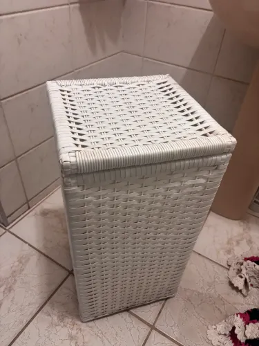 CESTO ORGANIZADOR PARA ROUPAS - ESTILO FIBRA SINTÉTICA BRANCO