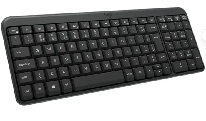 Teclado Sem Fio Logitech K250 Bluetooth, ABNT2, Resistente a Derramamentos, PC e Mac