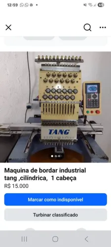 Maquina de bordado industrial 1 cabeça 12 agulhas marca tang