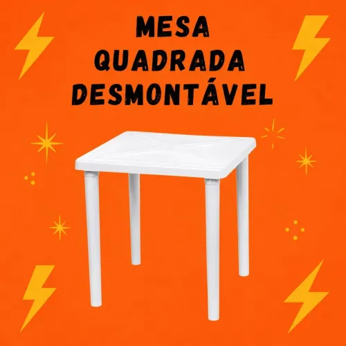 Mesa Branca Ou na Cor Preto Desmontável.
