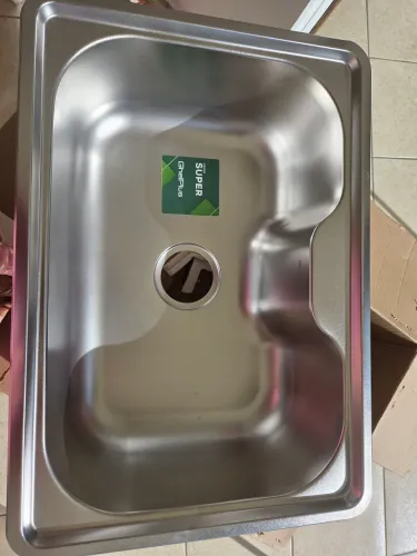 Cuba Inox GhelPlus 68x44 cm Nova + Cesto Aramado + Válvula