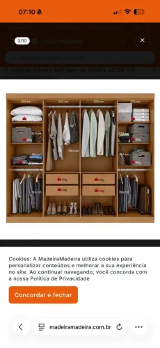 Guarda-Roupa Casal 8 Portas com Espelho (Muito novo)