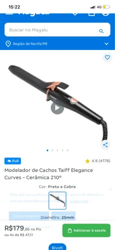 Modelador de cachos Taiff