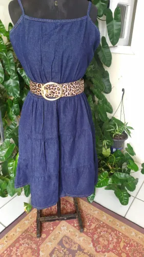 Vestido jeans de alça fina