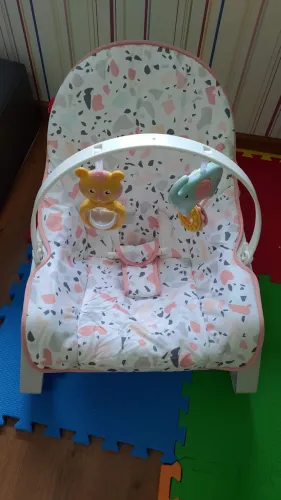 Cadeirinha Balanço Minha Infância Branco com Rosa - Fisher Price