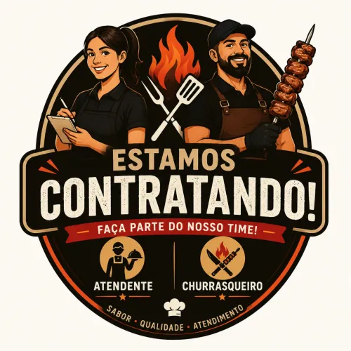 Contrata-se atendente e churrasqueiro