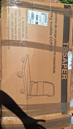 Carrinho Plataforma Dobrável 300kg 4 Rodas - Novo