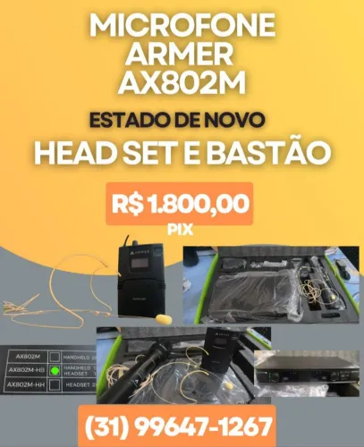 Microfone Armer Headset + Bastao