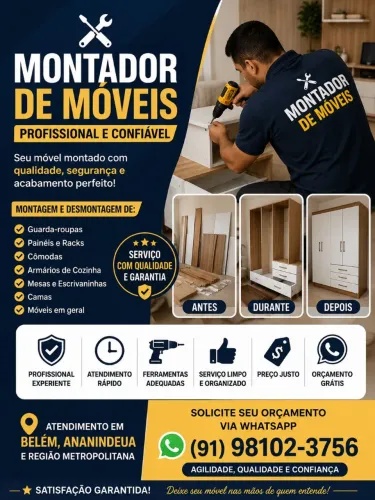 Montador de Móveis Profissional em Belém | Orçamento Grátis