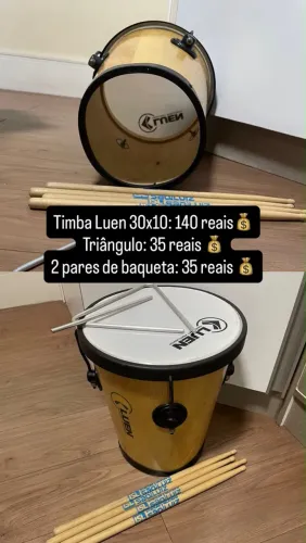 Instrumentos musicais - TIMBA - TRIÂNGULO - BAQUETA