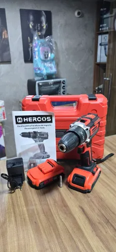Parafusadeira Impacto 21v 2 Baterias Lítio Maleta Hercos<br>