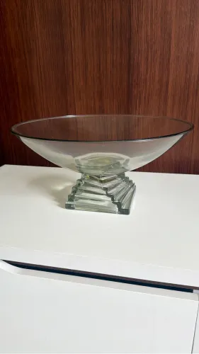 Fruteira em vidro cristal grande
