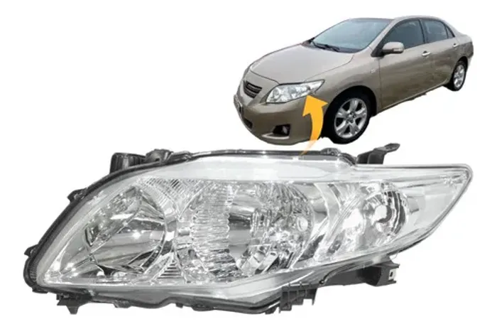 Farol Toyota Corolla 2008 2009 2010 2011 Lado Esquerdo Cromo Esquerdo