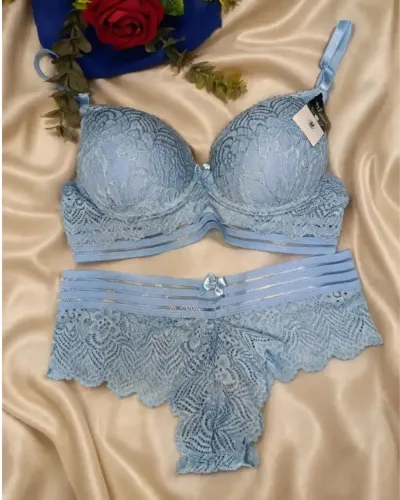 Conjunto de Lingerie Sensual Rendado Perla