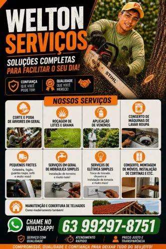 WM Serviços, Jardinagem, Corte de árvores, Roçagem lotes, hidráulica e elétrica simples et