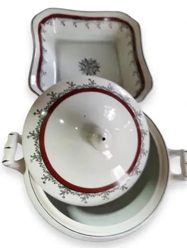 ANTIGUIDADE - CONJUNTO RARO 2 PEÇAS PORCELANA