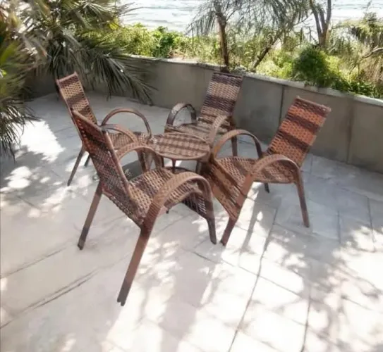 Conjunto de cadeira de fibra