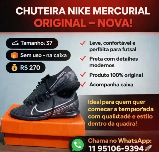 Chuteira de Futsal Nike Vapor 13 Academy IC Preta