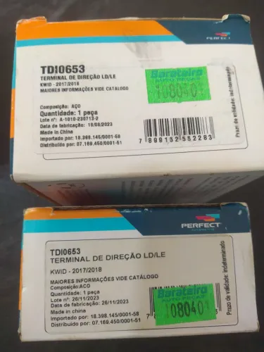 Terminal de direção (ponteira) Par Kwid 2017 acima
