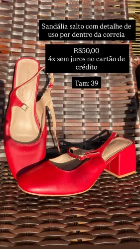 Sandálias de Saltinho Feminina Tam:40- Seminovas