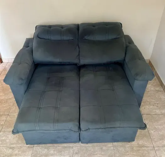 Sofá Retrátil/Reclinável Verona 1,50m Cinza Lunar c/ Molas no Assento