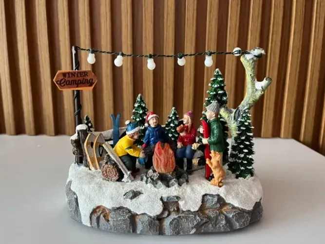 Enfeite de Natal Vila Natalina Acampamento na Neve (Winter Camping) - Leia o Anuncio