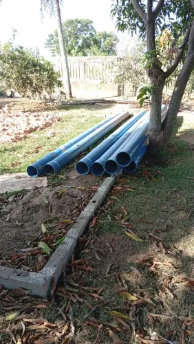 Tubo PVC para perfuração de poço artesiano em pedra 175mm peças com 4m cada.