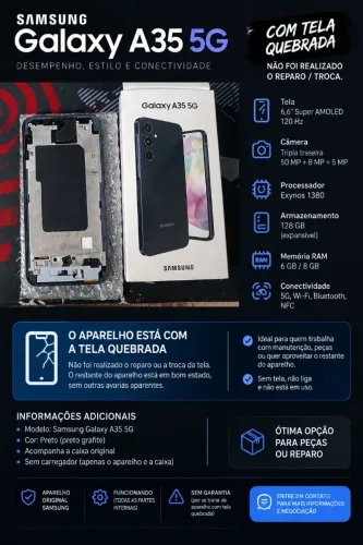 Samsung Galaxy A35 5G ? Para Conserto/Peças