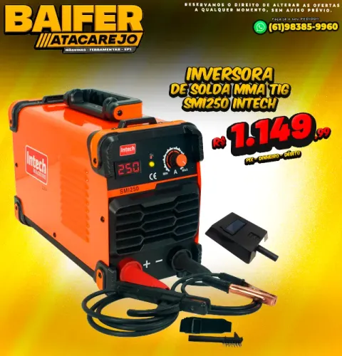 Inversora de Solda MMA Tig Smi250 Intech