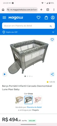 Cercadinho/berço portátil maxibaby + colchão novo pro berço
