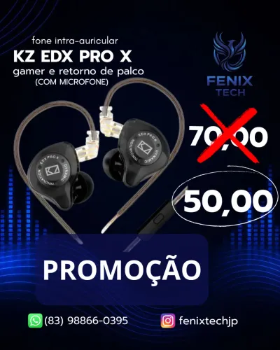 FONE KZ EDX PRO X c/microfone (NOVO)