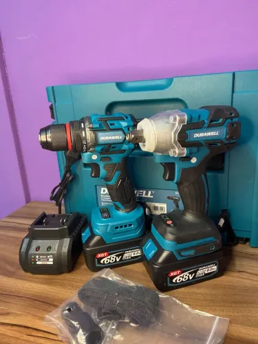 Kit Chave de Impacto e Parafusadeira Durawell BS-6802 Brushless